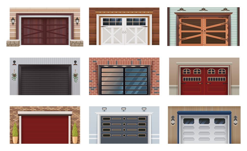 different colors and finishes of garage door