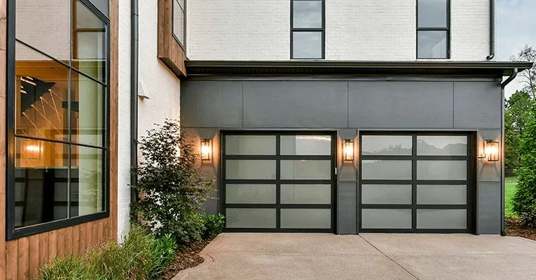 Clopay Classic Full View garage door with frosted glass